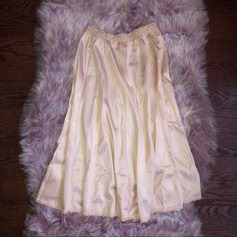 Champagne A-line slip skirt